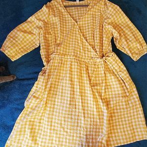 Bright & Light Summer Gingham Picnic Wrap Dress